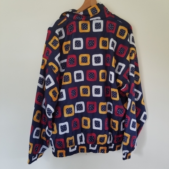 Vintage Spirit First Art Deco Windbreaker 90s Track Style Size Large - Picture 3 of 9